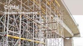  Presentation with bridge construction - Slide set enhanced with crane site construction for building background and a coral colored foreground