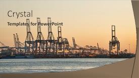  Presentation with shipping container - PPT layouts featuring cranes-of-a-container-shipping background and a lemonade colored foreground