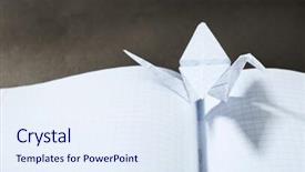  Presentation with notebook - Slide set consisting of cranes on notebook on grey background and a  colored foreground