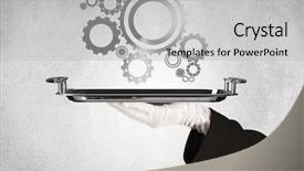  Presentation with industrial machine - Amazing presentation having crank wheel machine working concept backdrop and a light gray colored foreground