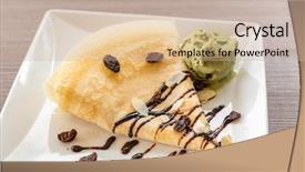  Presentation with chocolate ice cream - Colorful PPT theme enhanced with crape with green tea ice backdrop and a soft green colored foreground