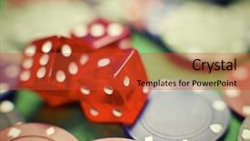  Presentation with casino sound - PPT theme enhanced with craps - casino chips and dices stacking background and a red colored foreground