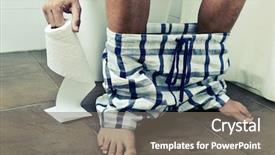  Presentation with toilet - Slide deck consisting of craps - detail of a young caucasian background and a gray colored foreground