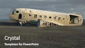  Presentation with crash - PPT theme featuring remains of an old crash background and a dark gray colored foreground