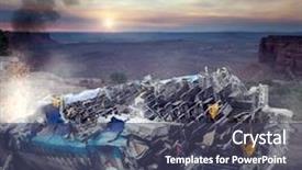  Presentation with crash - Presentation theme consisting of crash airplane - man after wreckage background and a tawny brown colored foreground