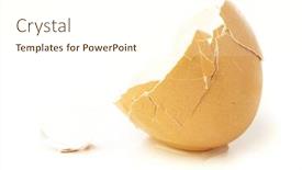  Presentation with crash - Colorful slide deck enhanced with crash egg isolated on a white background backdrop and a cream colored foreground