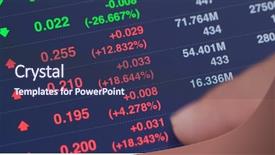  Presentation with market data - Theme featuring crash screen - digital tablet computer showing stock background and a navy blue colored foreground