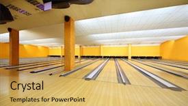 Presentation with bowling - Amazing theme having crash screen - empty light bowling club lot backdrop and a yellow colored foreground
