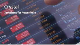  Presentation with market data - Beautiful slides featuring crash screen - tablet showing stock market data backdrop and a dark gray colored foreground