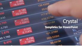  Presentation with market data - Theme having crash screen - tablet showing stock market data background and a ocean colored foreground