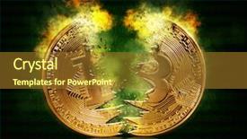 Presentation with crash - Theme featuring crash test - gold bitcoin coin background and a  colored foreground