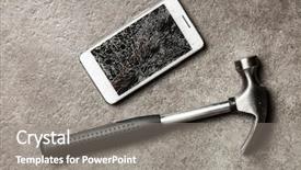  Presentation with newborn hearing screen why is it important - Cool new PPT theme with crash test - smartphone with broken screen backdrop and a  colored foreground