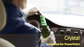  Presentation with crash - Colorful presentation theme enhanced with crash test - woman holding bottle of beer backdrop and a tawny brown colored foreground