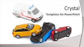  Presentation with ambulance - Presentation design featuring crash toy cars and ambulance background and a white colored foreground