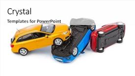  Presentation with crash - Audience pleasing PPT theme consisting of crash toy cars isolated backdrop and a white colored foreground