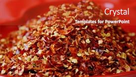  Presentation with red chilli - Colorful PPT theme enhanced with crashed red hot chilli pepper on red background backdrop and a crimson colored foreground