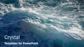  Presentation with crashing waves - Presentation enhanced with crashing-waves-on-rocks-landscape background and a ocean colored foreground