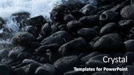  Presentation with crashing waves - PPT theme consisting of crashing-waves-on-rocks-landscape background and a wine colored foreground