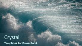  Presentation with crashing waves - Theme enhanced with crashing-waves-on-rocks-landscape background and a ocean colored foreground