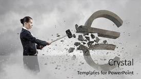  Presentation with stone - PPT layouts having crashing with hammer stone euro background and a light gray colored foreground