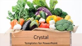  Presentation with corn purple - Colorful theme enhanced with peppers broccoli mushrooms beets cabbage backdrop and a coral colored foreground