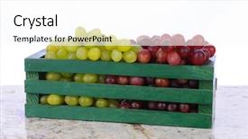  Presentation with green red bank - Colorful theme enhanced with crate on a granite counter backdrop and a white colored foreground