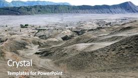  Presentation with landscape desert - Beautiful presentation featuring crater east java island indonesia backdrop and a gray colored foreground