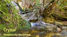  Presentation with mountain water - Audience pleasing slides consisting of claire - picturesque cascade of water named backdrop and a tawny brown colored foreground