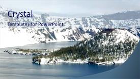  Presentation with wizard - Amazing slides having crater lake and wizard island backdrop and a sky blue colored foreground