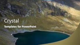  Presentation with lake - PPT theme featuring crater-lake-in-the-upper background and a tawny brown colored foreground