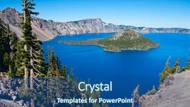 Presentation with national - Audience pleasing theme consisting of crater lake national park oregon backdrop and a ocean colored foreground