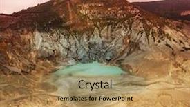  Presentation with west - Slide deck with lake of tangkuban perahu bandung background and a coral colored foreground