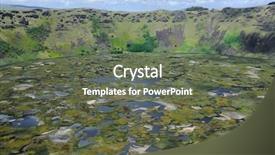  Presentation with pacific island - Slide deck with crater on easter island background and a gray colored foreground