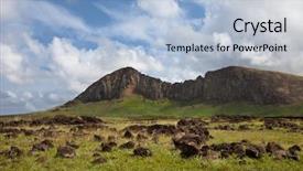  Presentation with easter - Beautiful theme featuring crater walls on easter island backdrop and a  colored foreground