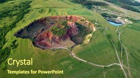  Presentation with brasov - Amazing slide set having craters - aerial view of volcanic crater backdrop and a tawny brown colored foreground