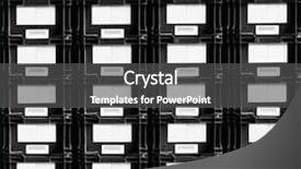  Presentation with barcodes - Colorful presentation enhanced with crates with blank kan-ban backdrop and a dark gray colored foreground