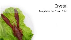  Presentation with green leaves - Amazing PPT layouts having crawfish boil - delicious cooked single crayfish served backdrop and a  colored foreground