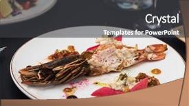  Presentation with dockside restaurant - Beautiful theme featuring crawfish boil - lagustine tartare tasty restaurant dish backdrop and a  colored foreground