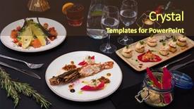  Presentation with ice cream - Amazing PPT layouts having crawfish boil - tasty restaurant dishes cooked backdrop and a tawny brown colored foreground