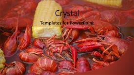  Presentation with boil - Audience pleasing theme consisting of crawfish boil backdrop and a tawny brown colored foreground