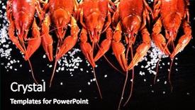  Presentation with red boiled crawfish food - Cool new slide deck with crawfish closeup red boiled crayfish backdrop and a  colored foreground
