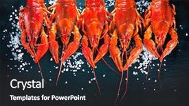  Presentation with dark space - Colorful slide deck enhanced with crawfish closeup red boiled crayfish backdrop and a dark gray colored foreground