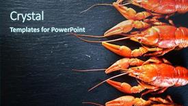  Presentation with dark space - Beautiful PPT layouts featuring crawfish closeup red boiled crayfish backdrop and a ocean colored foreground