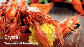  Presentation with boil - Presentation theme consisting of crawfish crayfish boil close-up background and a tawny brown colored foreground