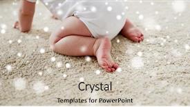  Presentation with baby girl - PPT theme with baby boy or girl crawling background and a soft green colored foreground