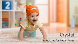  Presentation with carpet - Colorful presentation design enhanced with crawling kid or child backdrop and a lemonade colored foreground