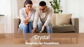  Presentation with family - PPT theme enhanced with father with and daughter crawling background and a coral colored foreground