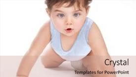 Presentation with everything - Amazing slides having cute sweet baby crawling backdrop and a coral colored foreground