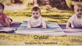  Presentation with babies - Audience pleasing theme consisting of three babies crawling on exercise backdrop and a  colored foreground