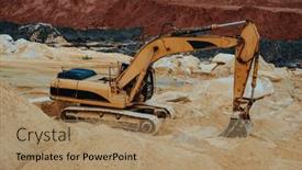  Presentation with excavator - Theme enhanced with crawler-excavator-in-the-quarry background and a coral colored foreground